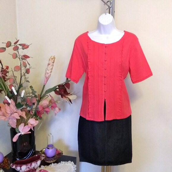 NWT Womens Summer Tunic Tops Short Sleeve Scoop Neck Casual Loose Blouse M 8 10 - Picture 7 of 9